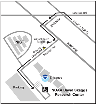 NOAA/SWPC, David Skaggs Research Center, visitor center map